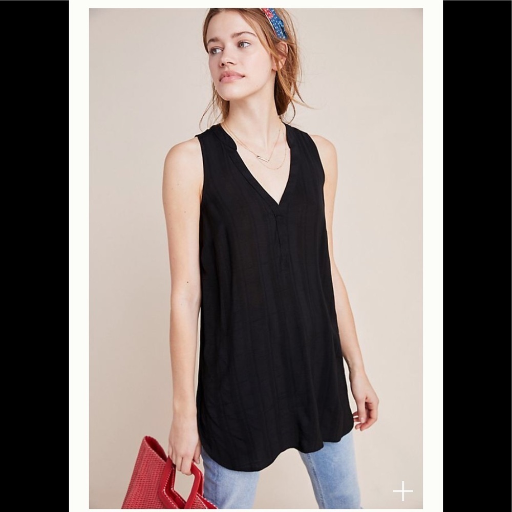 New Anthropologie Maeve Colonsay Tunic black Small